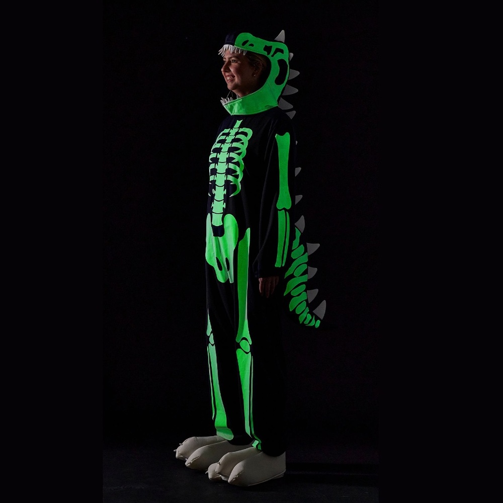 Dino Skeleton Glow-in-Dark Adult Costume (no Head)- PB - Picture 7 of 10